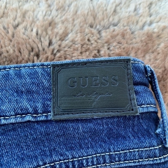 Guess High Rise Raw Hem Jean Short - Picture 4 of 6